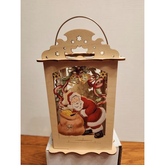 Santa Decor Light Up Lantern Lamp Christmas Tree‎ Hanging Holiday Ornament New - Picture 1 of 6